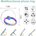 Diamond Cell Phone Ring Holder Stand Transparent Finger Grip Clear 360° Degree Rotation Kickstand Compatible iPhones. 