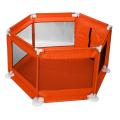 6 Side Children Baby Kids Playpen Play Pens Room Divider Heavy Duty Foldable - Orange. 