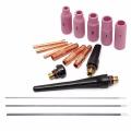 17 Pcs TIG Welding Torch Cup Collet Body Nozzle Tungsten Kit WP-17 WP-18 WP-26 -. 