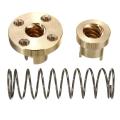 1set Brass New New T8 Anti-Backlash Spring Loaded Nut for 8mm Threaded Rod Lead Screw -. 