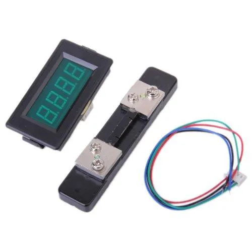 3 1/2 Digital Green LED 50A Ampere Meter Panel Meter 50A 75mV current ...