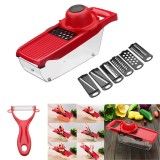 Adjustable Mandoline HOT SELL Slicer Set Vegetable Food Cutter 5 Blades Peeler Container -