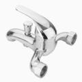 Bathroom Chrome Wall Mounted Hot Cold Dual outlet Spout Water Mixer Tap Faucet. 