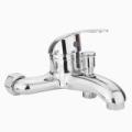 Bathroom Chrome Wall Mounted Hot Cold Dual outlet Spout Water Mixer Tap Faucet. 