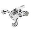 Bathroom Chrome Wall Mounted Hot Cold Dual outlet Spout Water Mixer Tap Faucet. 