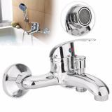 Bathroom Chrome Wall Mounted Hot Cold Dual outlet Spout Water Mixer Tap Faucet