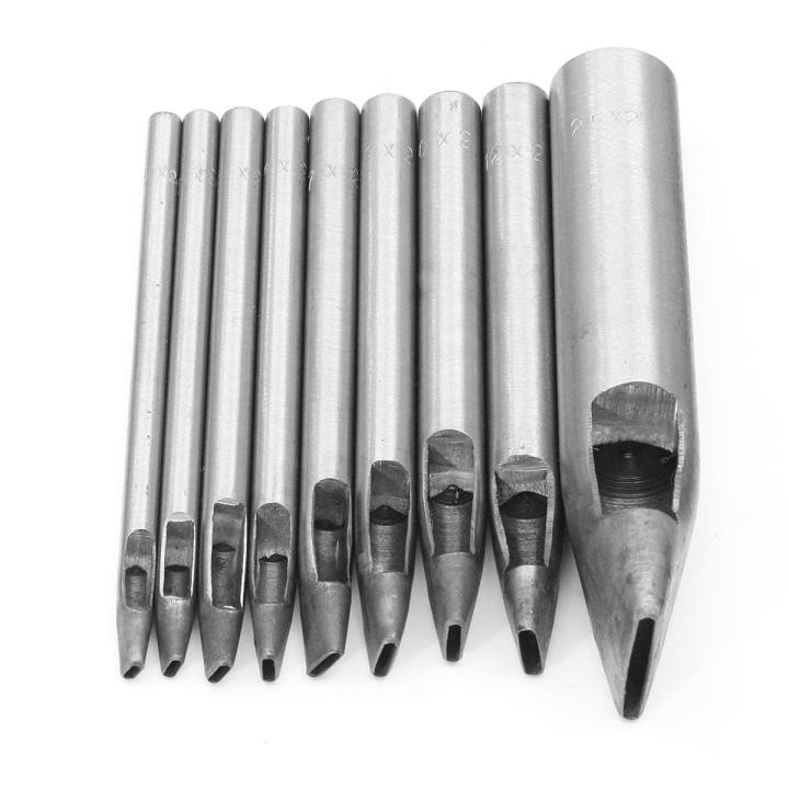 WADFOW Leather Rubber Hollow Hole Punch Set 9 Pcs WADFOW Leather Rubber Hollow Hole Punch Set 9 Pcs