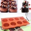 Round-Silicone-Cookie-Baking-Mold-Handmade-Soap-Moulds-Biscuit-Pan-Tray-DIY Brown -. 