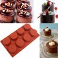 Round-Silicone-Cookie-Baking-Mold-Handmade-Soap-Moulds-Biscuit-Pan-Tray-DIY Brown -. 