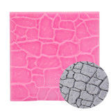 Silicone 3D Wall Stone Xmas Fondant Cake Sugarcraft Decorating Mold Baking Tools -