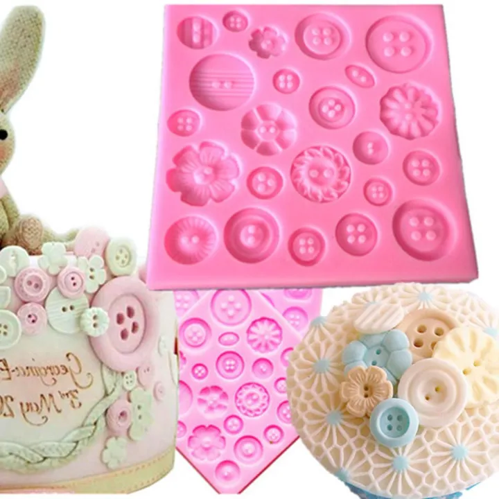 Silicone Cup Cake Buttons Embossing Mat Mold Fondant Sugarcraft ...