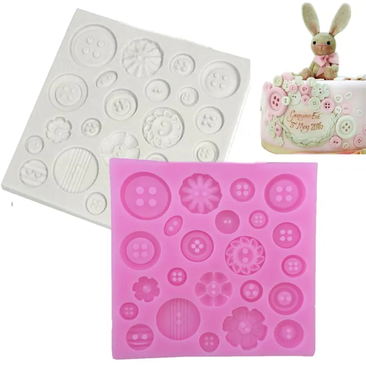 Silicone Cup Cake Buttons Embossing Mat Mold Fondant Sugarcraft ...