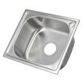 Single Bowl Stainless Steel Kitchen Sink Laundry Washing Sink Under/ Topmount-Silver. 