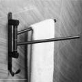 Wall Mounted Towel Bar Rack Holder Hook Swivel Bathroom Hanger ORB.