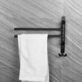 Wall Mounted Towel Bar Rack Holder Hook Swivel Bathroom Hanger ORB.