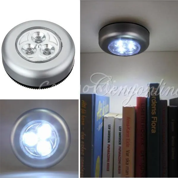Wireless 3 LED Cabinet White Closet Light Lamp Car Inside Bulb Battery ...