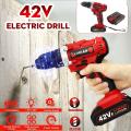 42V Electric HOT SELL New Cordless Drill Screwdriver 25+1 Torque LED Work Light w/ 2 Battery - Monophonic. 
