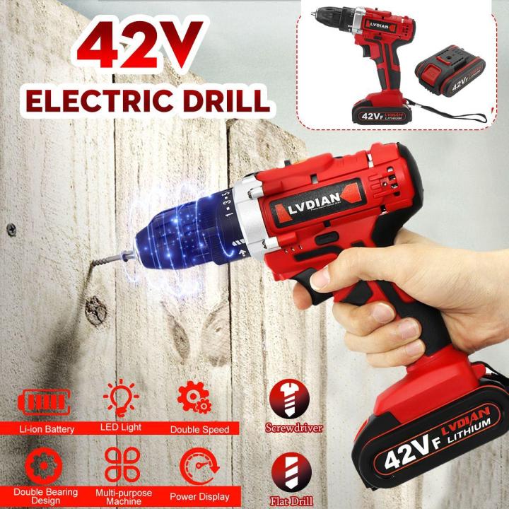 42V%20Electric%20HOT%20SELL%20New%20Cordless%20Drill%20Screwdriver%2025+1%20Torque%20LED%20Work%20Light%20w/%202%20Battery%20-%20Monophonic%20-%20Image%202
