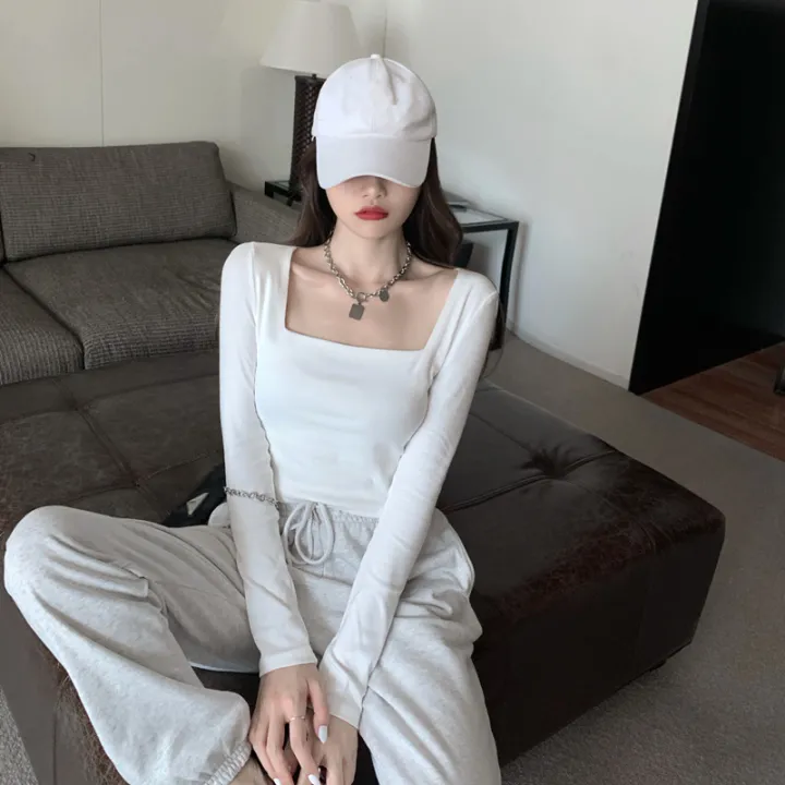 YOCHO%20New%20Fashion%20T%20shirt%20Slim%20Top%20Womens%20Long%20Sleeve%20Square%20Neck%20Women%20Tshirt%20-%20Image%208