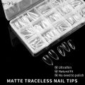 Myyeah 240Pcs Matte False Nail Tips Almond Coffin Fake Nail Tips Full Cover Artificial UV Gel Quick Extension DIY Manicure Tools. 