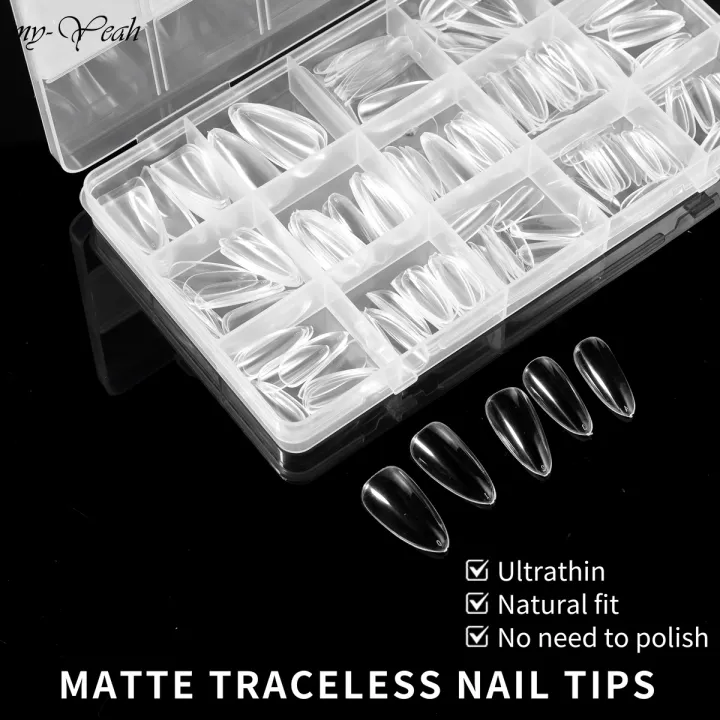 Myyeah%20240Pcs%20Matte%20False%20Nail%20Tips%20Almond%20Coffin%20Fake%20Nail%20Tips%20Full%20Cover%20Artificial%20UV%20Gel%20Quick%20Extension%20DIY%20Manicure%20Tools%20-%20Image%204