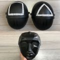 Squid Game Triangle Square Circle Cosplay Plastic Red Hood Man Headgear Halloween Party Costume Props. 