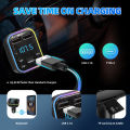 Kebidumei Car Bluetooth 5.0 FM Transmitter PD Type C Dual USB 3.1A Fast Charger Colorful Ambient Light Handsfree MP3 Modulator Player. 