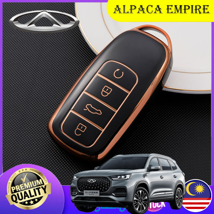 Sarung Kunci Kereta Chery Omoda 5 Tiggo 8 Car Key Cover Casing Case TPU Chrome