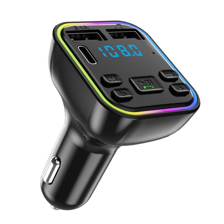 Kebidumei%20Car%20Bluetooth%205.0%20FM%20Transmitter%20PD%20Type%20C%20Dual%20USB%203.1A%20Fast%20Charger%20Colorful%20Ambient%20Light%20Handsfree%20MP3%20Modulator%20Player%20-%20Image%209