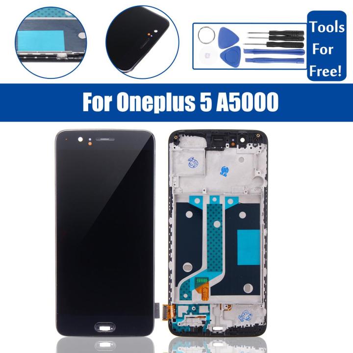 LCD Display Mobile Touch Screen Digitizer Replacement +Frame +Tools For Oneplus 5 A5000 -