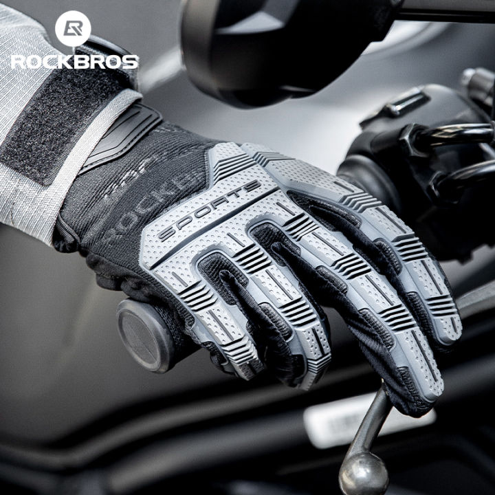 ROCKBROS Motorcycle Riding Gloves Full Finger Anti-slip Keep Warm Windproof Cycling Winter Men's Gloves