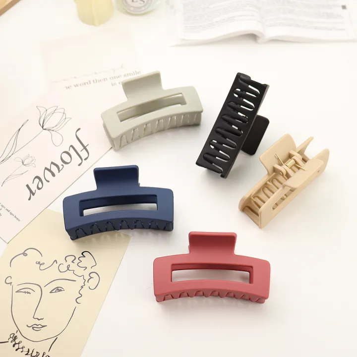 Frosted%20Morandi%20color%20square%20ladies%20Korean%20fashion%20simple%20all%20match%20going%20out%20shark%20clip%20hair%20accessories%20-%20Image%206