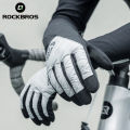 ROCKBROS Cycling Gloves Warm Fleece Lining Screen-touch Full Finger Motorcycle Gloves Adjustable Lightweight Windproof Non-slip Bicycle Riding Gloves. 