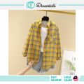 Dreamtale Women Checkers Casual Shirt Button Long Sleeve Blouse Top WCO088. 