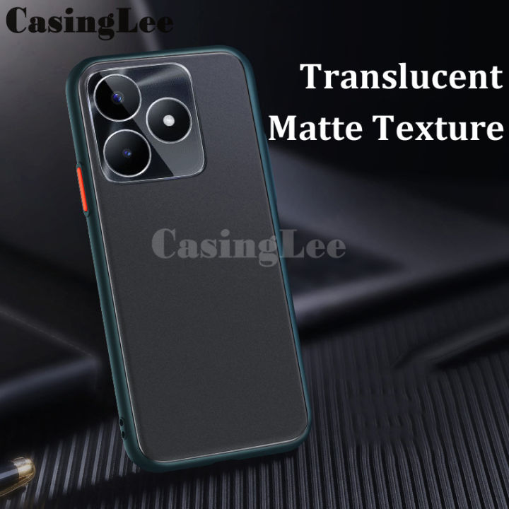 For Realme Note 60 Case Shockproof Scrub Matte Transparent Soft edge Silicone Frame Hard Clear Back Cover Realme Note 60 Back cover Phone cases