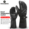 Heated Gloves Winter Thermal Motorcycle Heating Gloves Waterproof Touch Screen Riding Long Finger Gloves. 