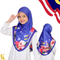 Tudung Sarung Merdeka Budak Dewasa 2024 Ibu Anak Kanak2 Mosscrepe Awning Scuba Kanak Kanak Kids Girl Bendera Malaysia. 