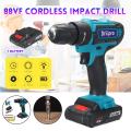 88VF Cordless New Impact Drill 1 Batery Rechargeable 25+3 Torque Screwdriver Bit -. 