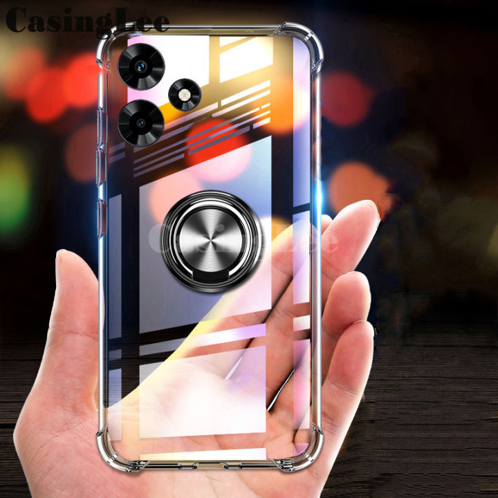 For Realme C63 Case Soft Clear Transparent Protector Shockproof Car Holder Ring Back Cover Realme C63 Back cover Phone Cases
