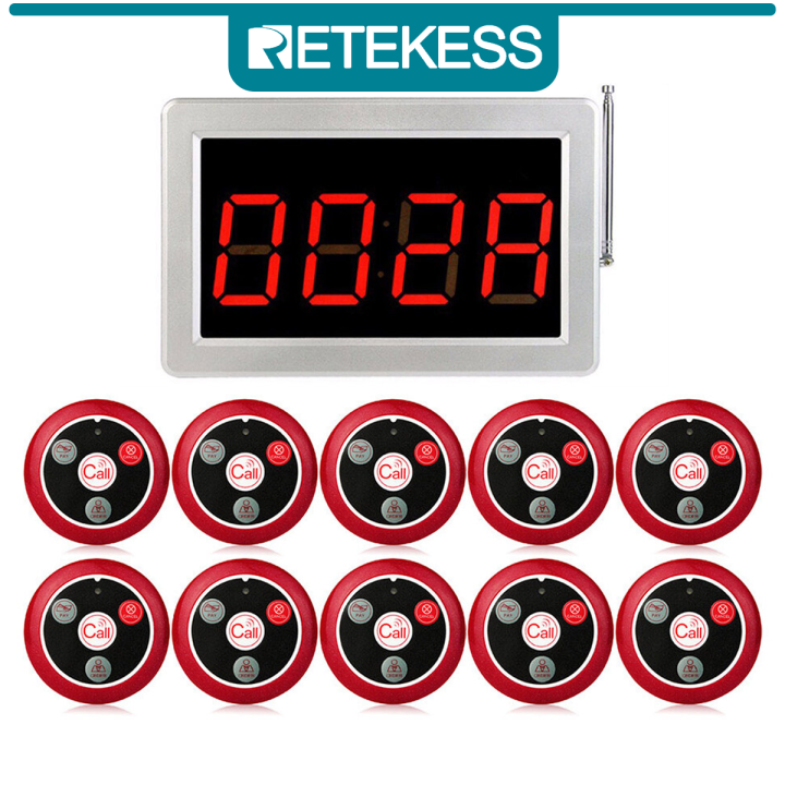 RETEKESS 999 Channel RF Wireless Waiter Calling System For Restaurant ...