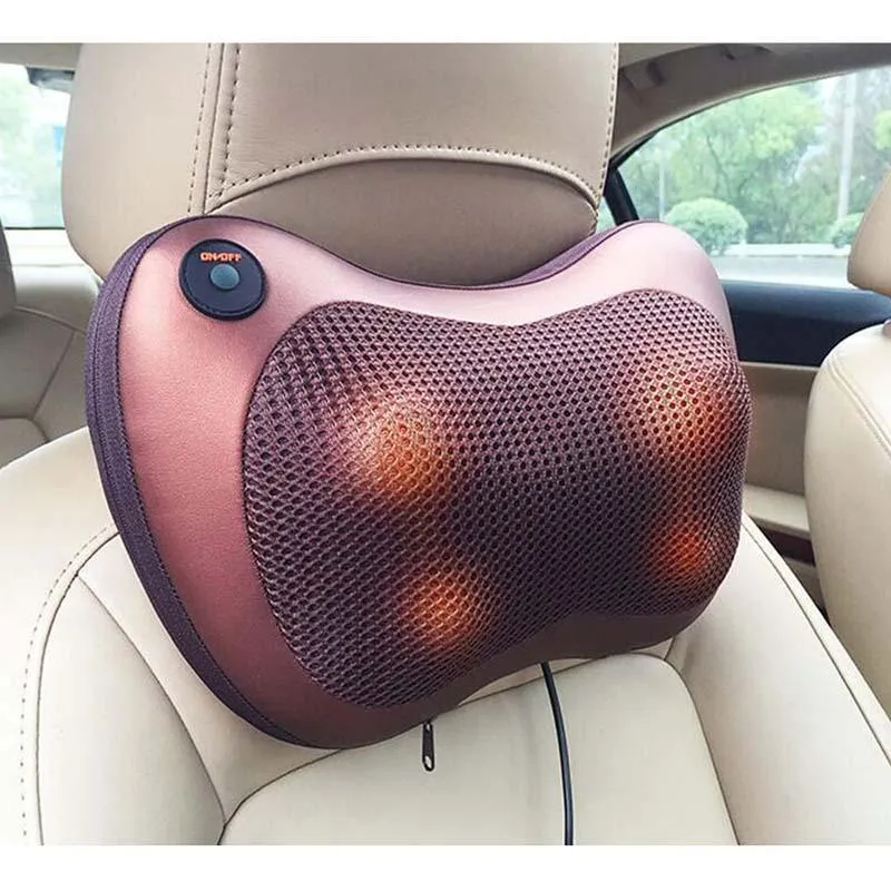 Back Massage Pillow with Heating Function Electric Shiatsu Neck Massager Cushion Relax Neck Back Shoulder Cushion Muscle Relieve Car Home Use Daraz.pk