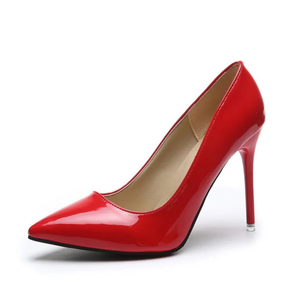 Women High Heel Shoes Classic Fashion Solid Color Pointed Toe Stiletto Slip On Dress Evening Party Pumps Daraz.lk