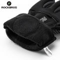 ROCKBROS Cycling Gloves Road MTB Bike Electromobile Adjustable Knob Windproof Warm Men Long-fingered Velvet Autumn Winter. 