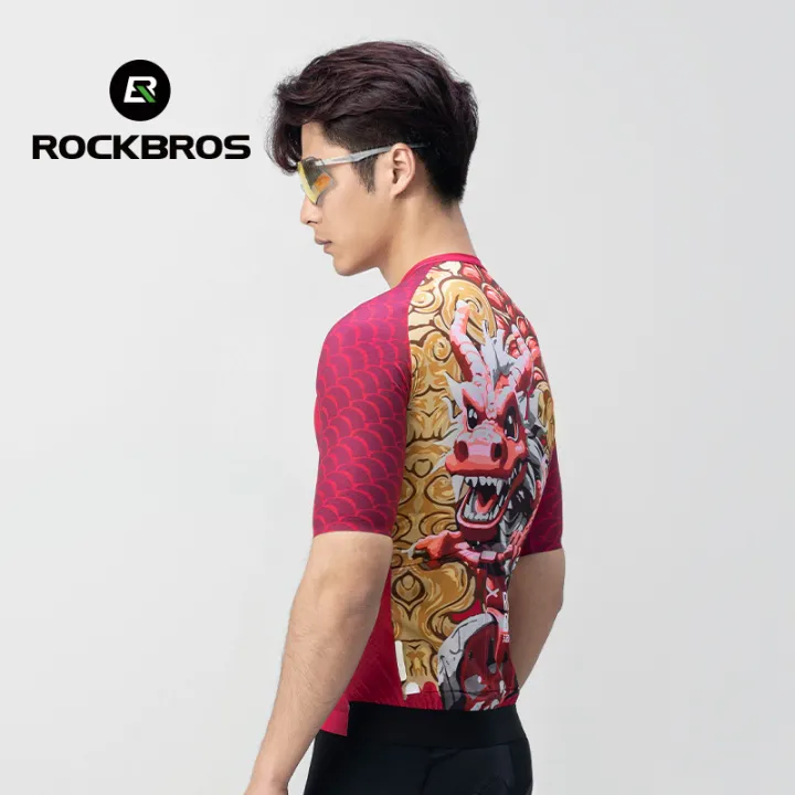 ROCKBROS%20Men's%20Cycling%20Jersey%20Elastic%20and%20Breathable%20Short%20Sleeve%20Shirt%20Dragon%20Elements%20Cycling%20Top%203%20Pockets%20And%20Smooth%20YKK%20Zipper%20Cycling%20Wear%20Sport%20Clothing%20-%20Image%205
