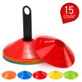 15Pcs Agility Disc Cone Set Multi Sport Training Space Cones With Plastic Stand Holder For Soccer Football Ball Game Disc Mini Training Cones Field Markers. 