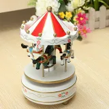 Wooden%20+%20HOT%20SELL%20Plastic%20Merry-Go-Round%20Carousel%20Music%20Box%20Christmas%20Birthday%20Gift%20Toy%20-%20White%20-%20Image%202