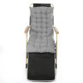 50INCH Deck Chair Cushion Garden Bench High Back Chaise Lounger Rocking Pad-Grey. 