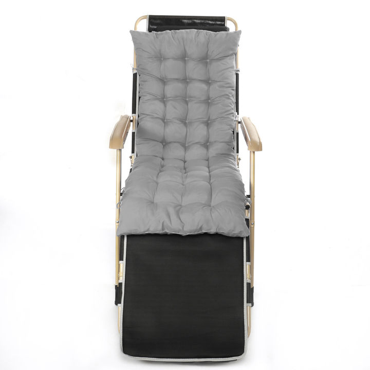 50INCH%20Deck%20Chair%20Cushion%20Garden%20Bench%20High%20Back%20Chaise%20Lounger%20Rocking%20Pad-Grey%20-%20Image%202