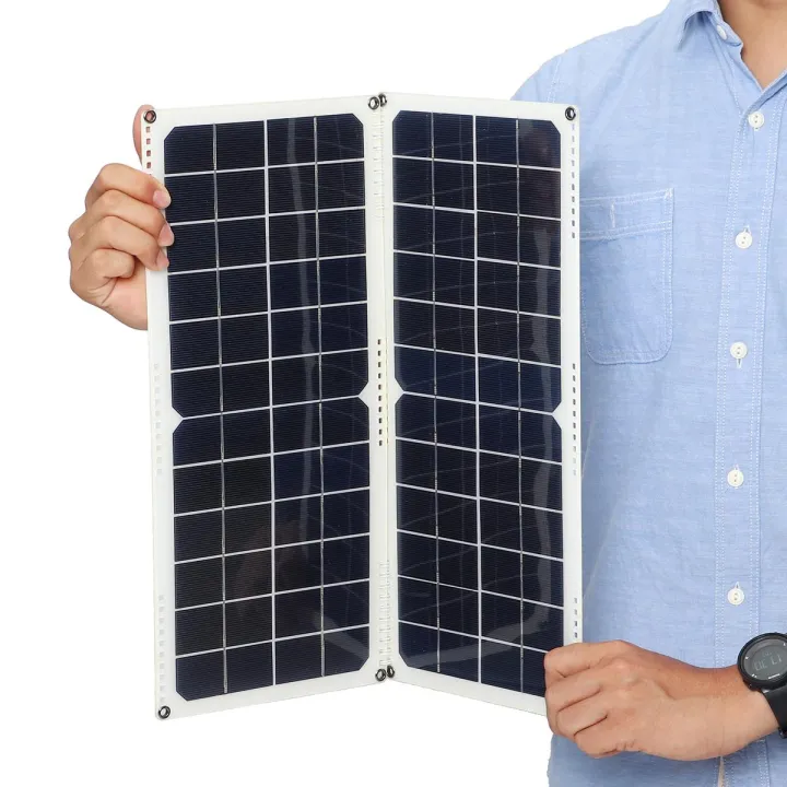 40W 12V New Foldable 2 in 1 Mono Solar Power Charging Panel Dual ...