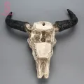 Resin Fake Cow Skull Horn Wall Hanging Ornament Crafts Bar Restaurant Decoration. 